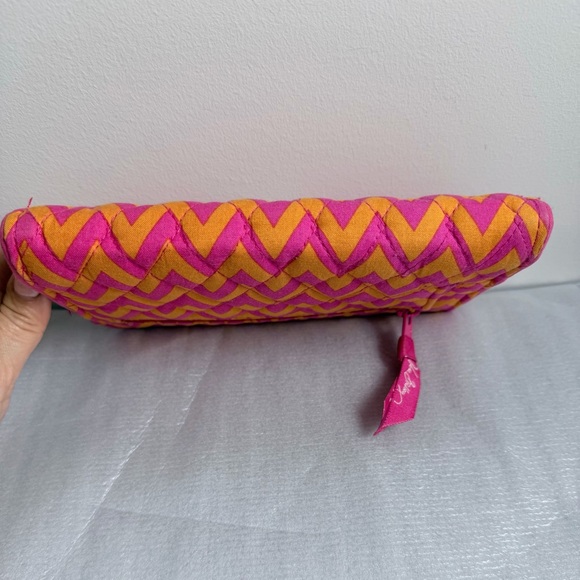 Vera Bradley Turn Lock Wallet Quilted Ziggy Zags Pattern Orange Pink - Picture 6 of 7